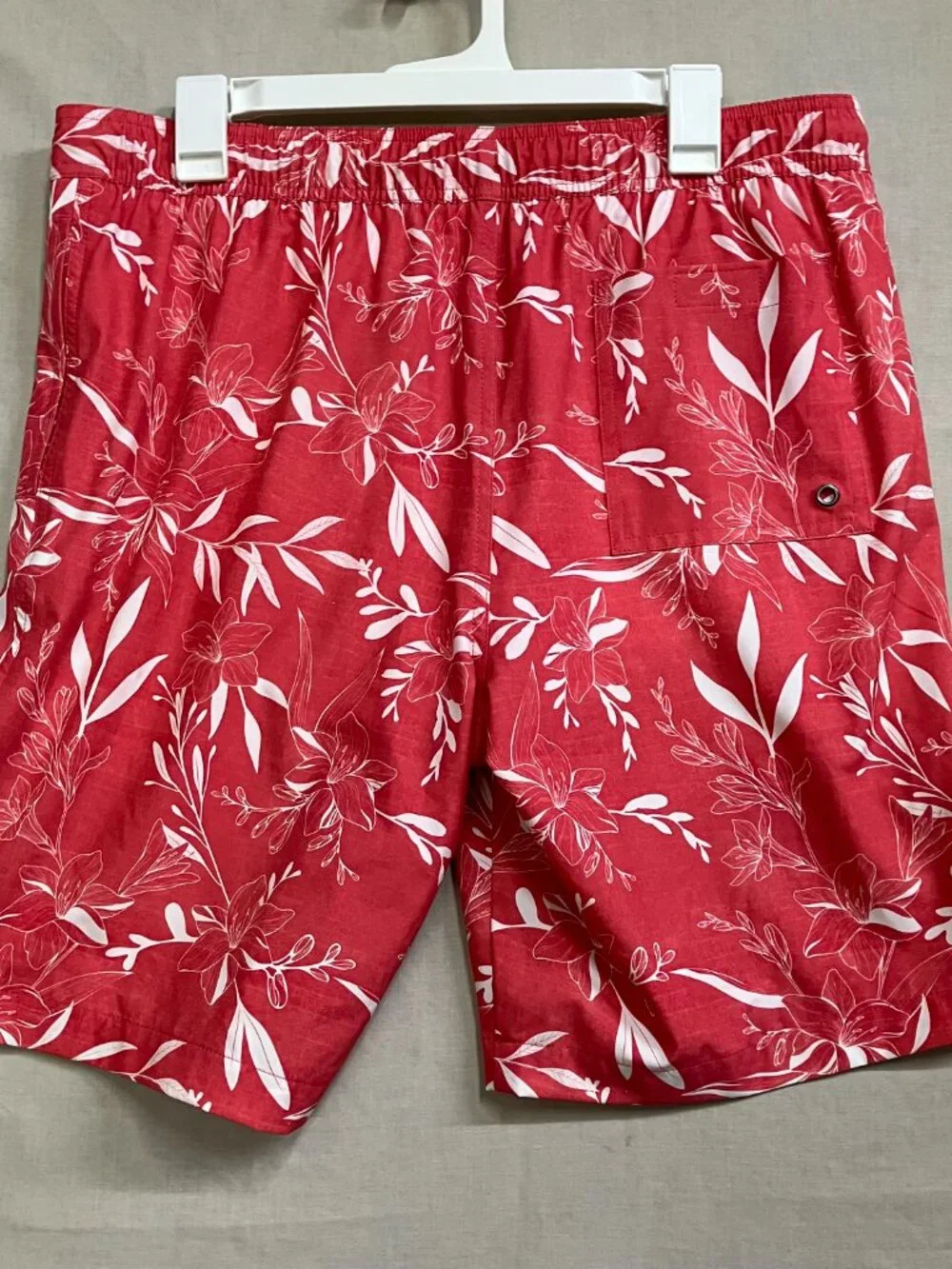 Sonoma Swimwear Trunks Men's Medium Red Floral Tropical Drawstring Mesh Lined